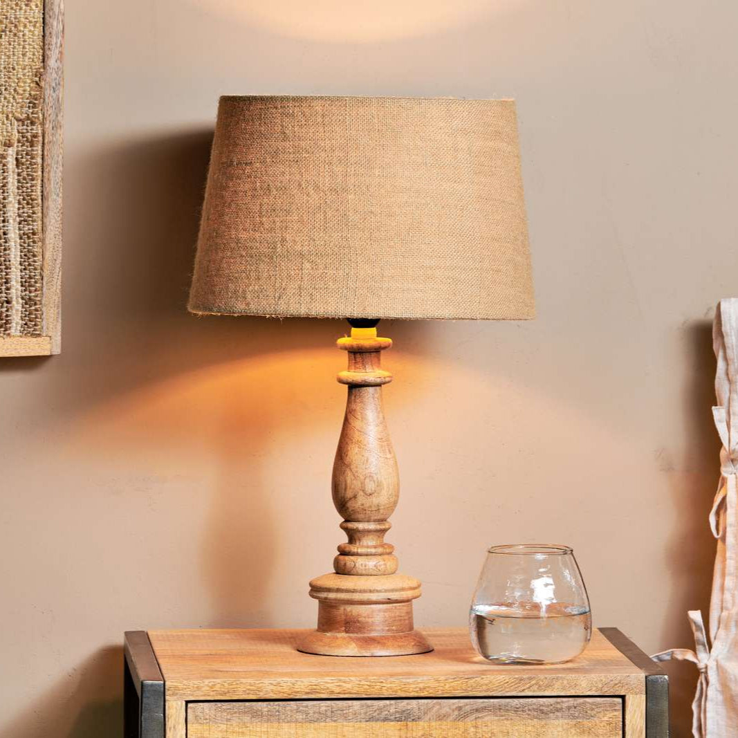 Nkuku Usha Wooden Table Lamp Base - UL0201 - Nkuku at Uneeka