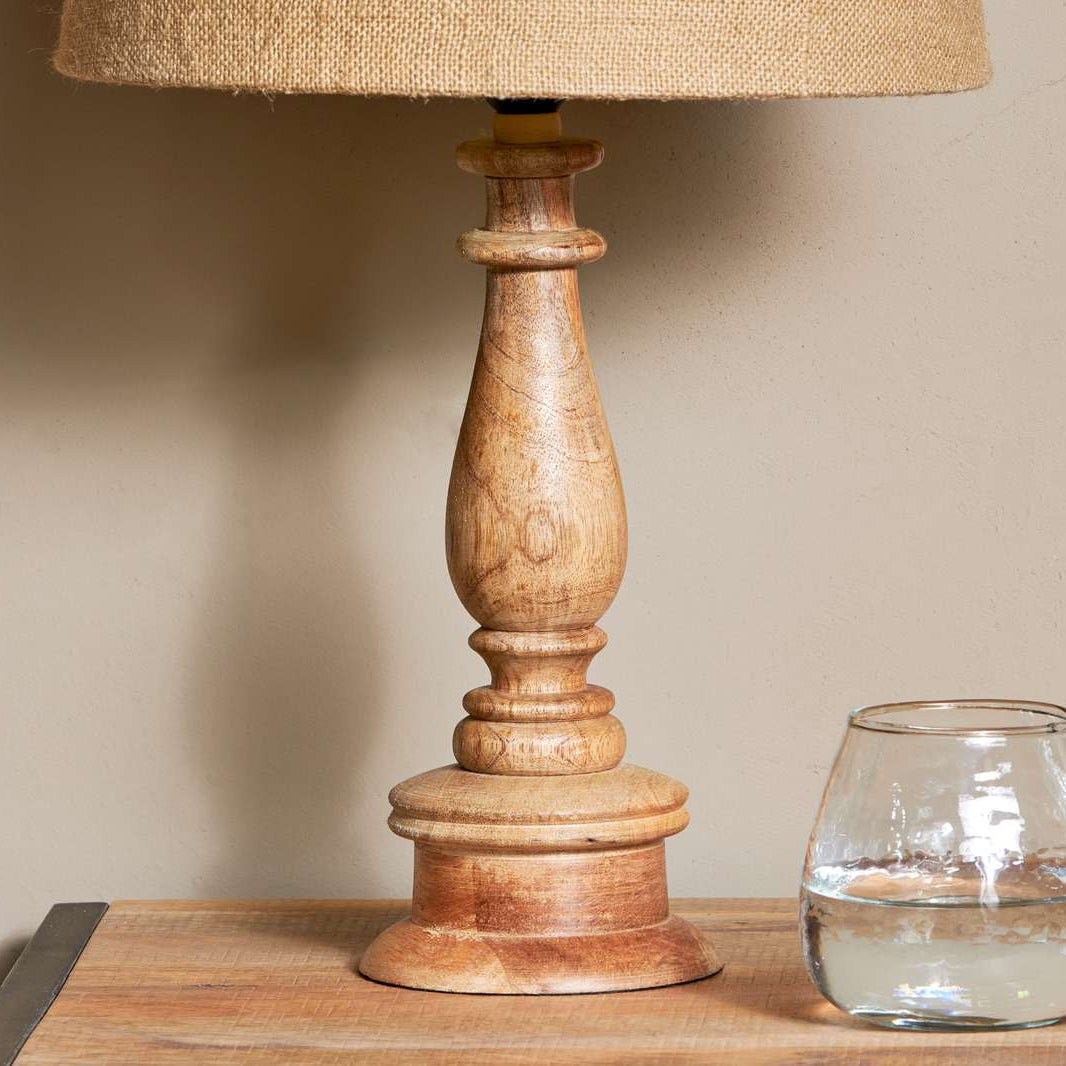 Nkuku Usha Wooden Table Lamp Base - UL0201 - Nkuku at Uneeka