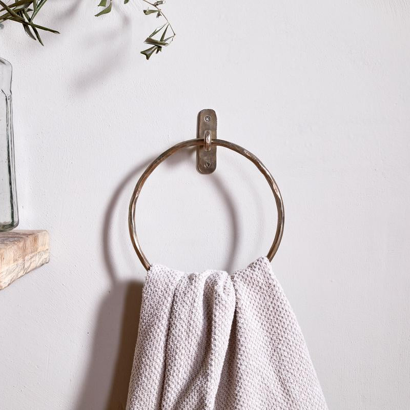 Nkuku Olani Antique Brass Towel Ring - OR0701 - Uneeka