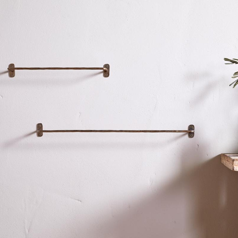 Nkuku Olani Antique Brass Bathroom Hanging Rail - Small & Large - Uneeka