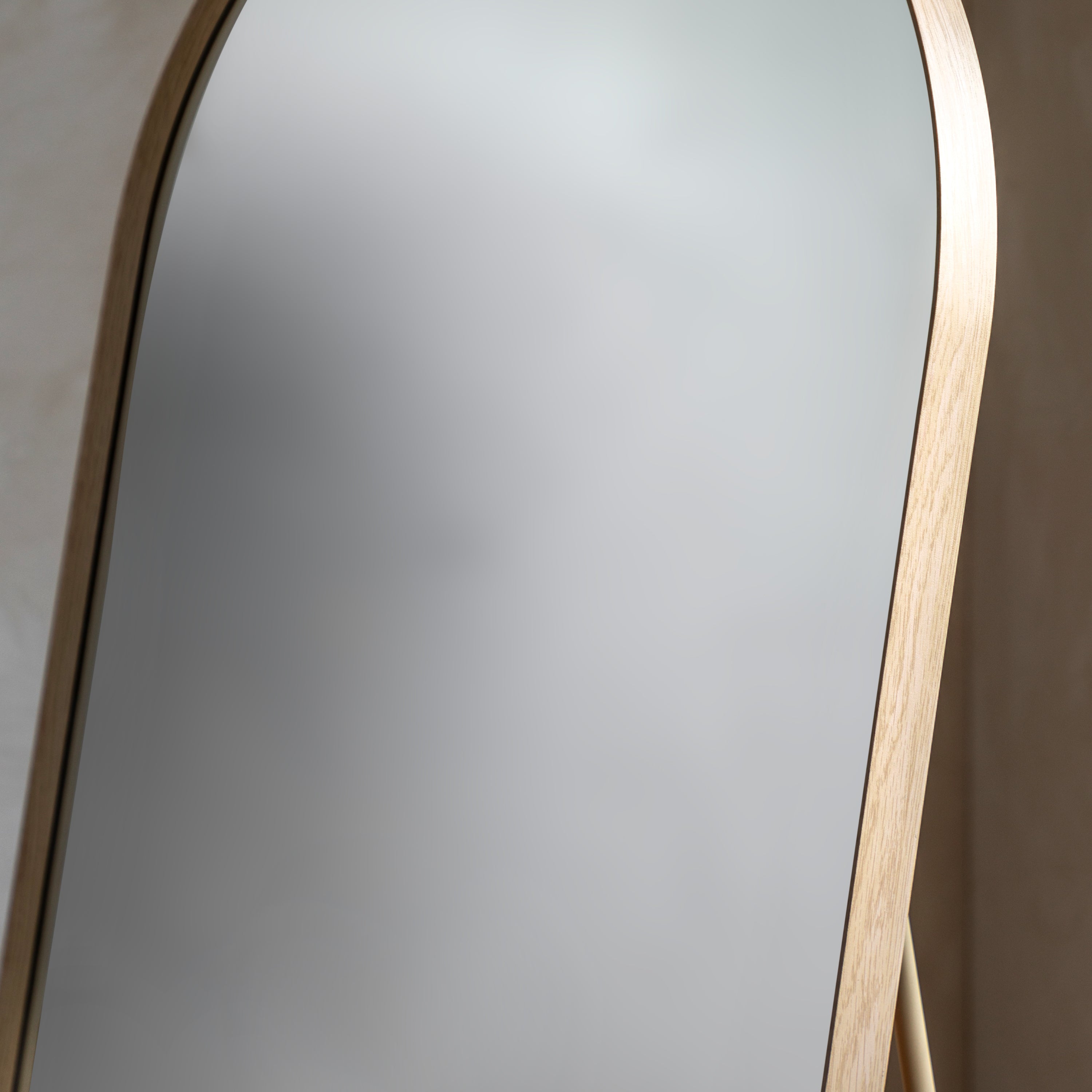 Oak Frame Arched Standing Mirror - Uneeka