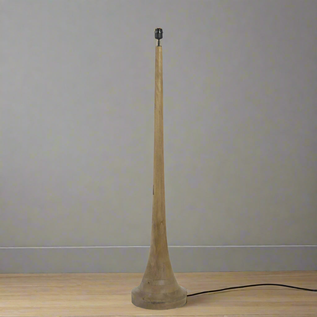Oiled Brown Mango Wood Floor Lamp - Uneeka Lighting