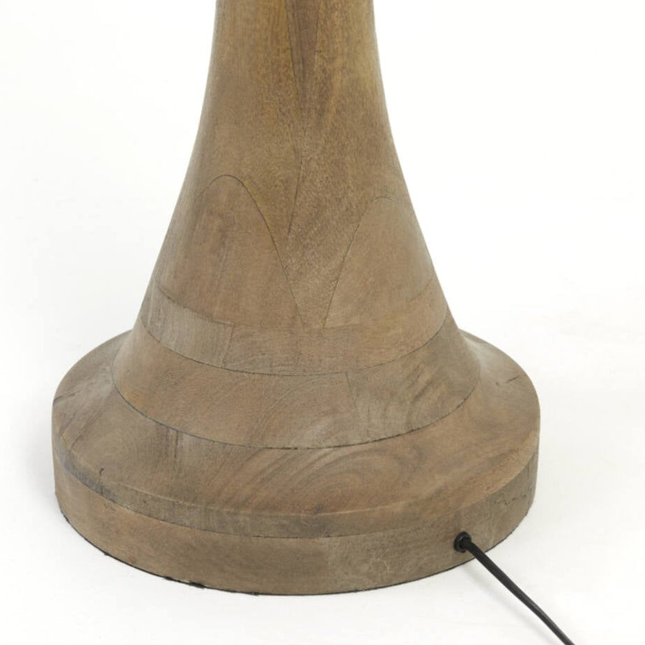 Oiled Brown Mango Wood Floor Lamp - Uneeka Lighting