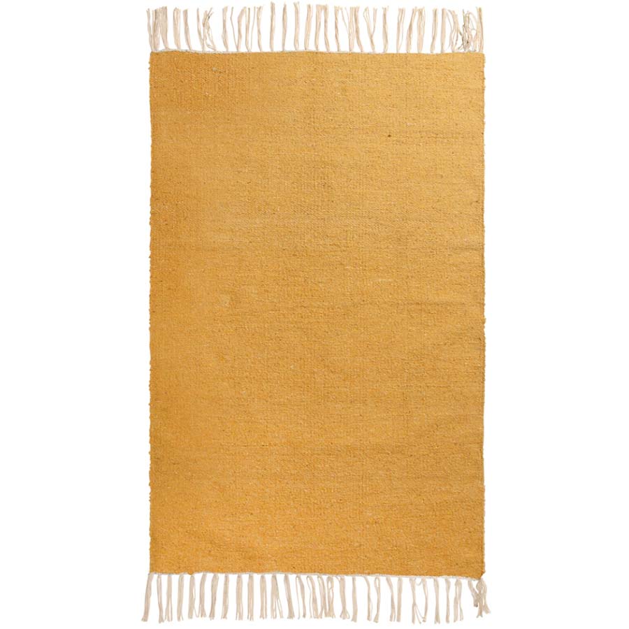 Plain Recycled Yarn 60 x 90 Rug Old Gold