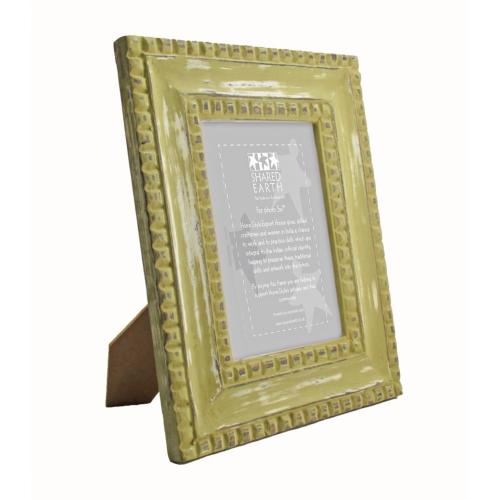 Olive Hand Carved Mango Wood Photo Frame - H053 - Uneeka