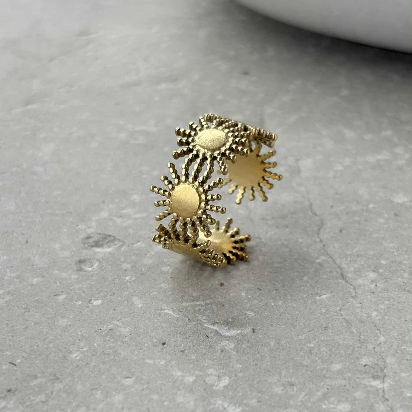 Open Gold Sun Ring - RG002 - Uneeka