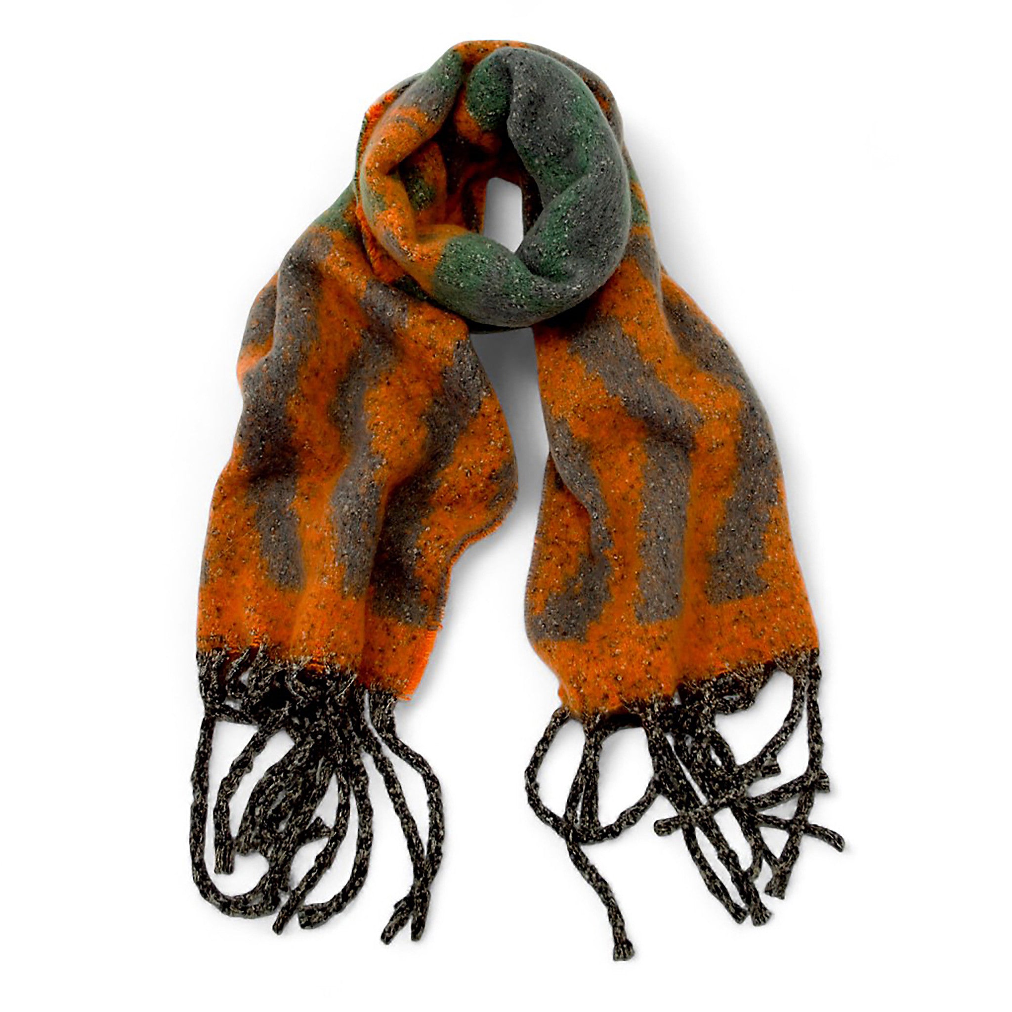 Orange & Brown Tribal Winter Scarf - SKC005C08 - Uneeka