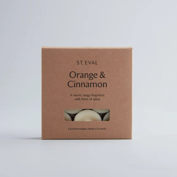 Orange and Cinnamon Tealights, pack of 9, St Eval