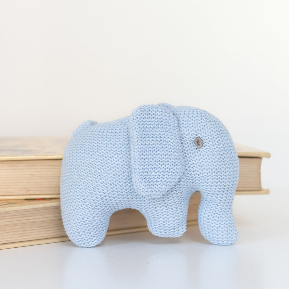 Organic Cotton Knitted Elephant Soft Baby Toy Uneeka