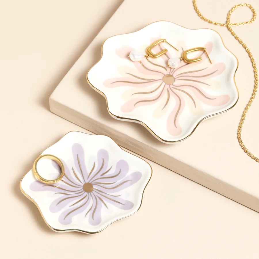 Organic Edge Floral Trinket Dish - 77605 - Uneeka