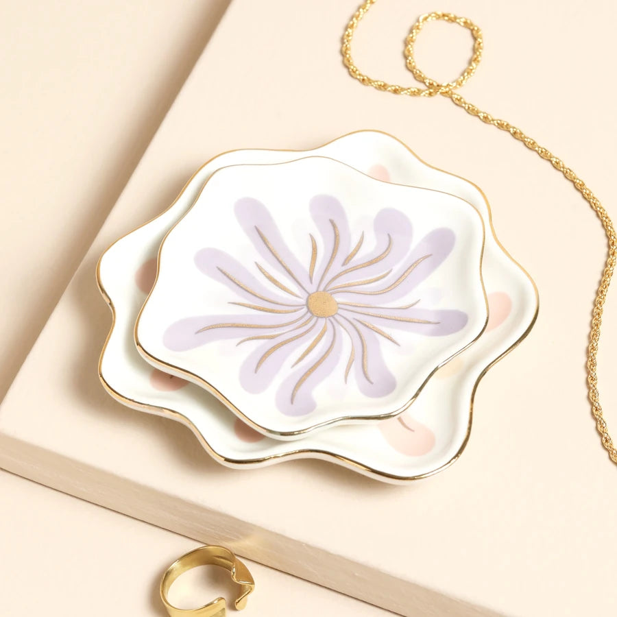 Organic Edge Floral Trinket Dish - 77605 - Uneeka