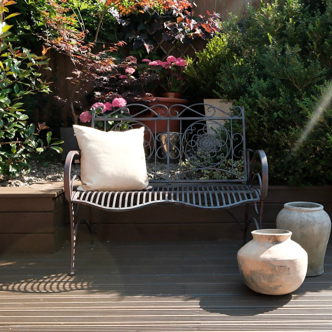 Ornate Antique Metal Bench - 3743 - Uneeka