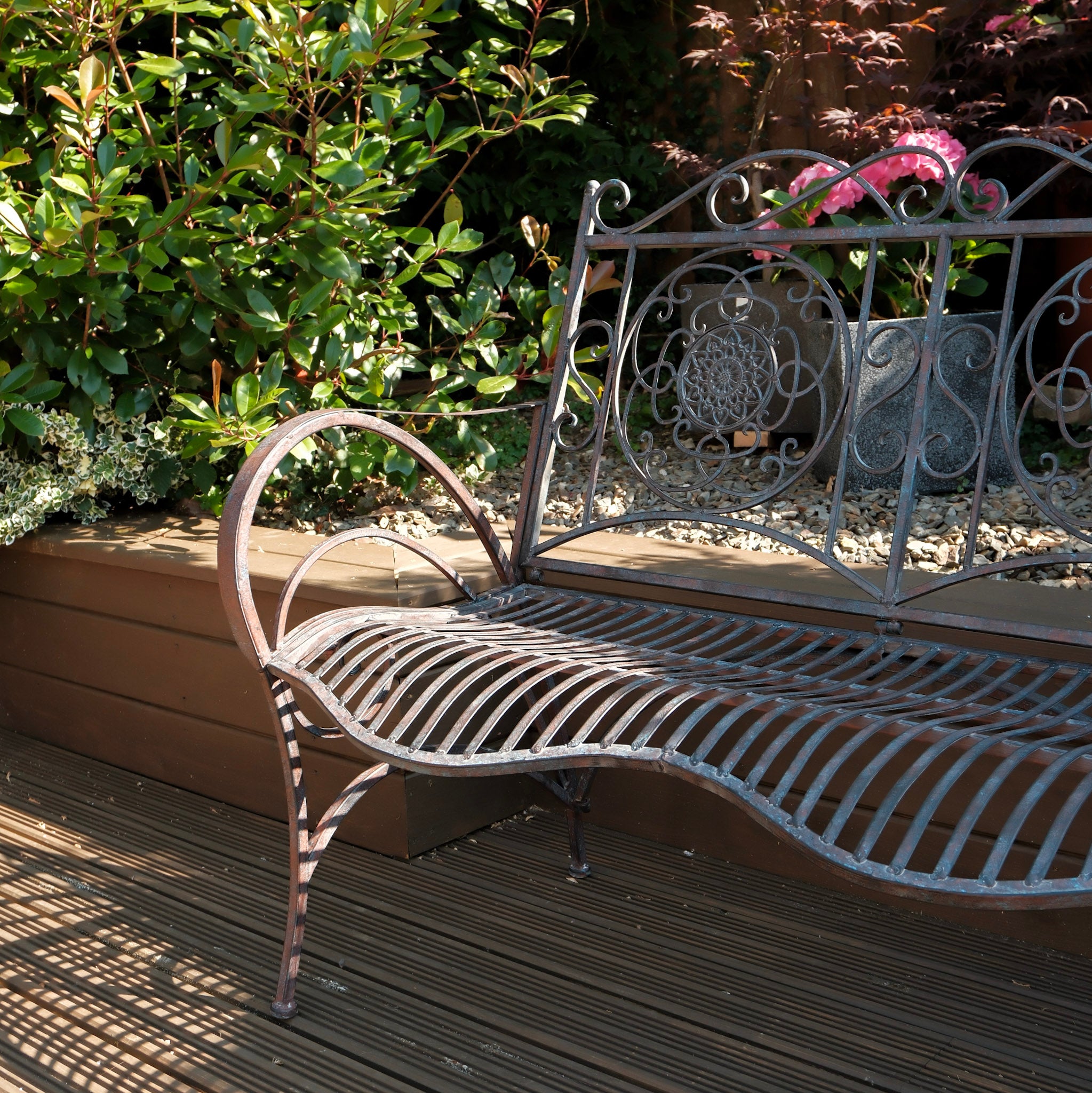 Ornate Antique Metal Bench - 3743 - Uneeka