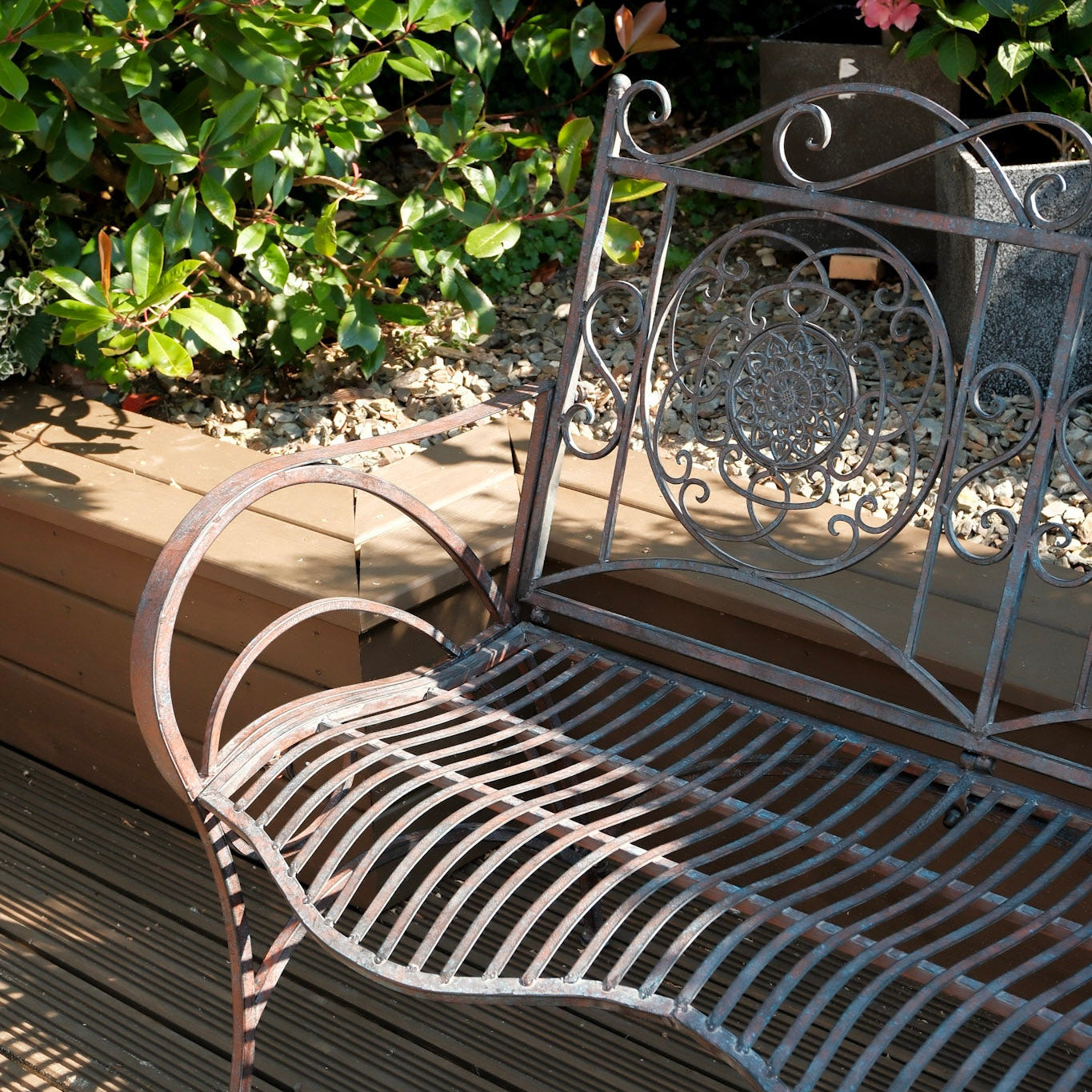 Ornate Antique Metal Bench - 3743 - Uneeka