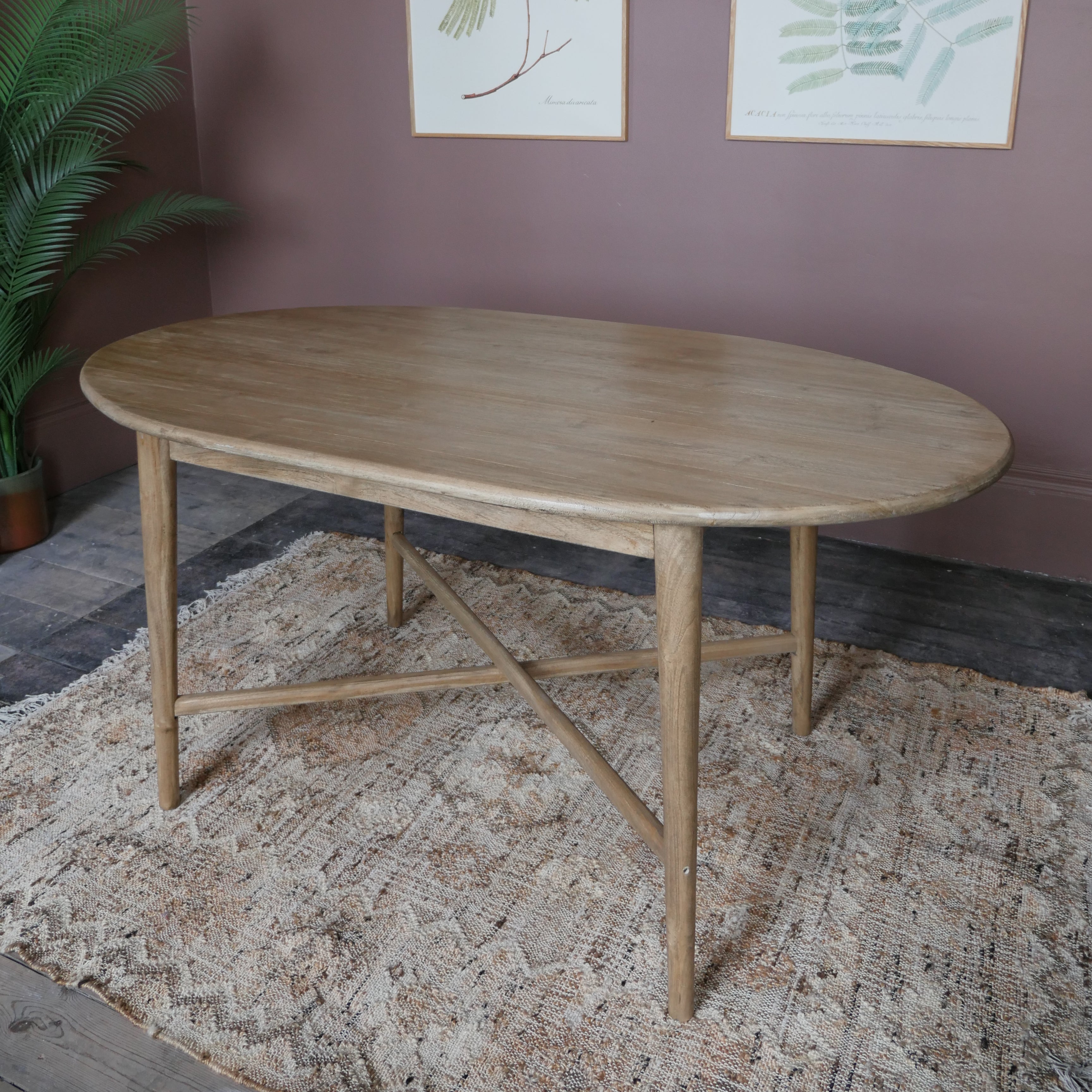 Teak Oval Dining Table - TH01 - Uneeka