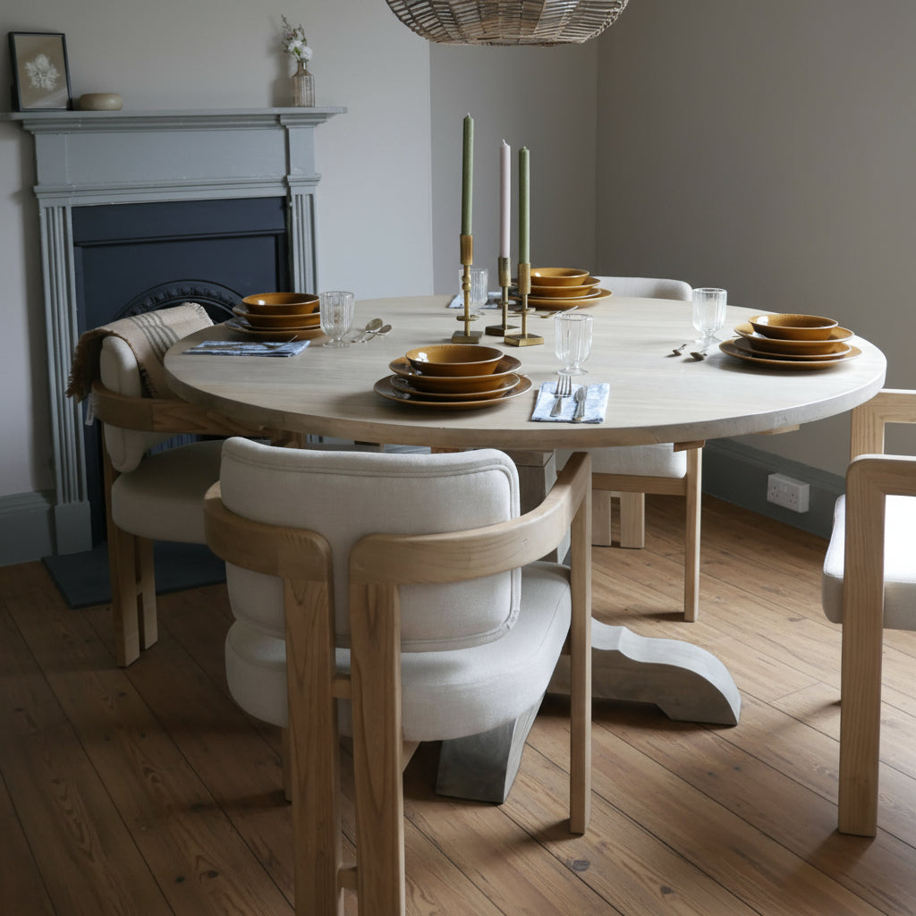 Teak Curved Arm Dining Chair - TH04 - Uneeka