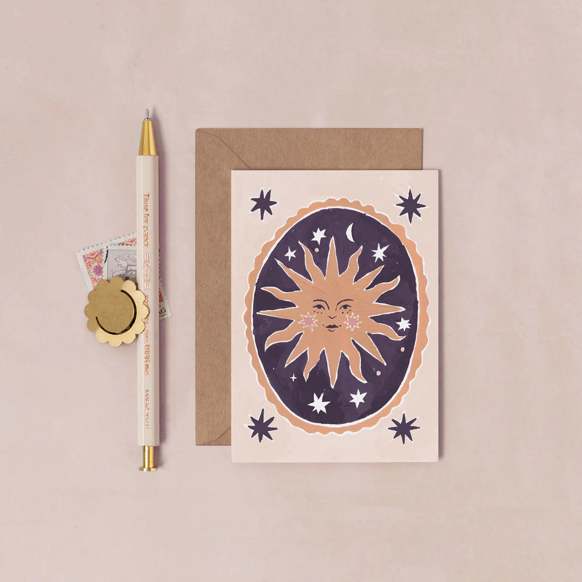 Framed Sun & Stars Mini Greetings Card - PEC01 - Uneeka
