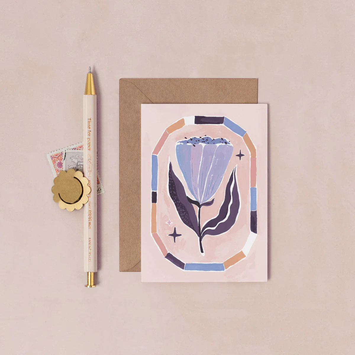 Flower In A Frame Mini Greetings Card - PEC08 - Uneeka