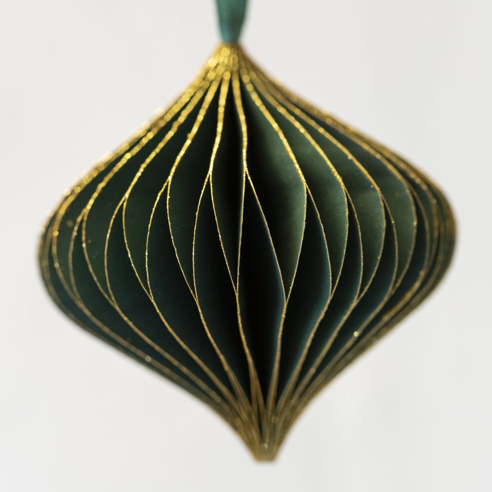 Green & Gold Honeycomb Onion Bauble - PH23739 - Uneeka