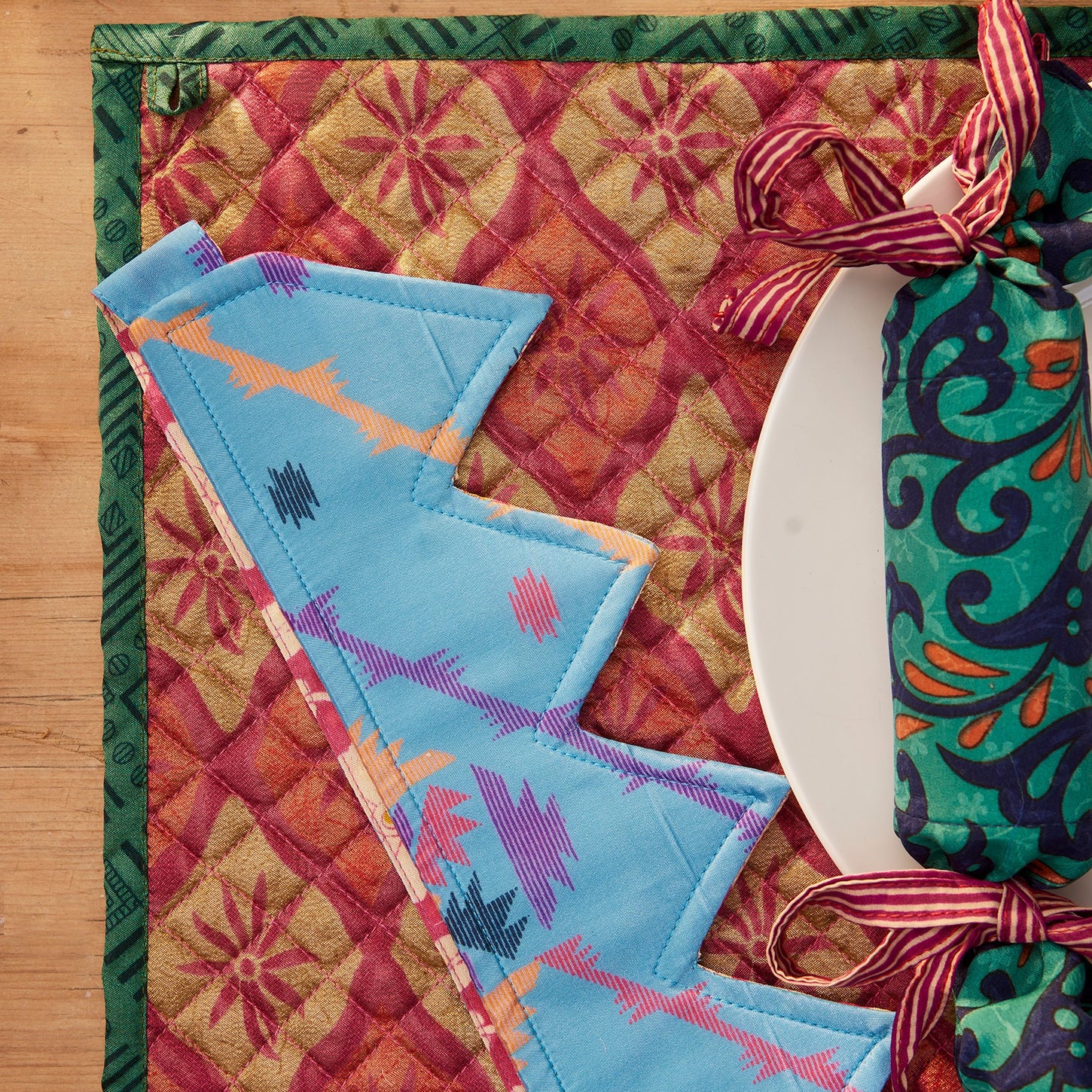 Assorted Colour Recycled Sari Party Crown - PHAT1 - Uneeka