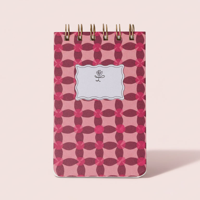 Pink Pinwheel Patterned Flip Notebook - PPS56‐2047EU - Uneeka