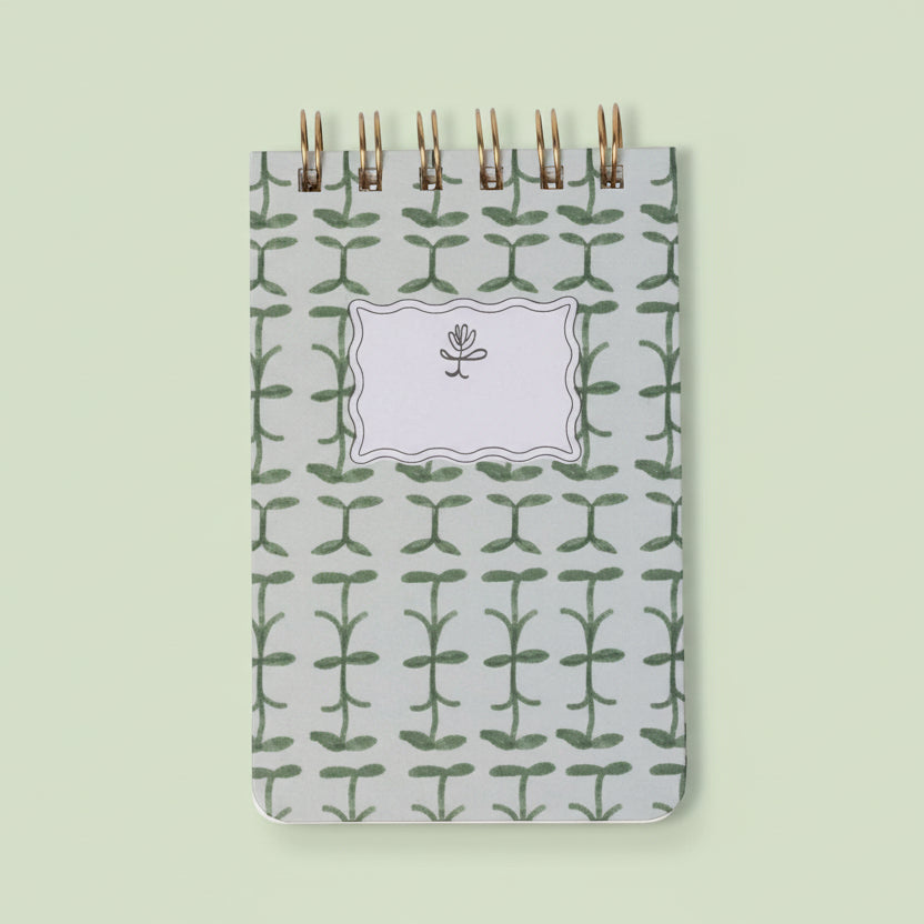 Green Vine Patterned Flip Notebook - PPS56‐2048EU - Uneeka