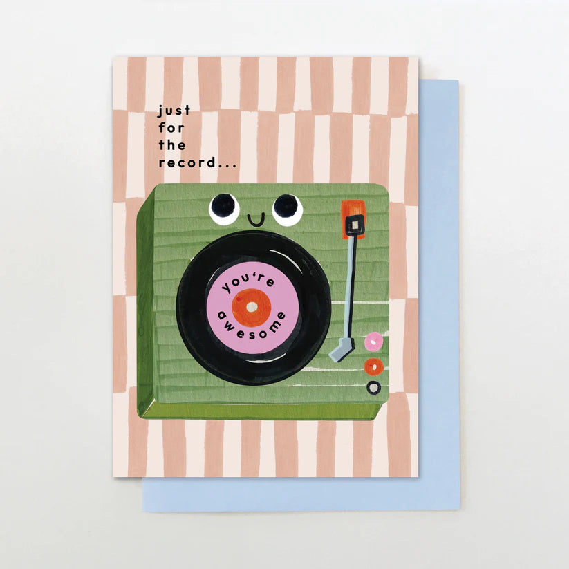 You're Awesome Record Player Greetings Card - PY46 - Uneeka