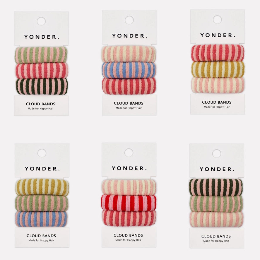 Pack of 3 Striped Cloud Hair Ties - All Styles - Uneeka