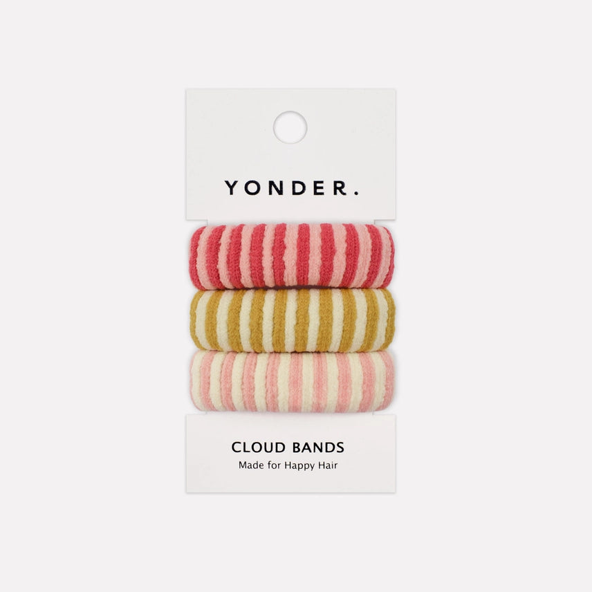 Pack of 3 Striped Cloud Hair Ties - Pack 4 - Uneeka
