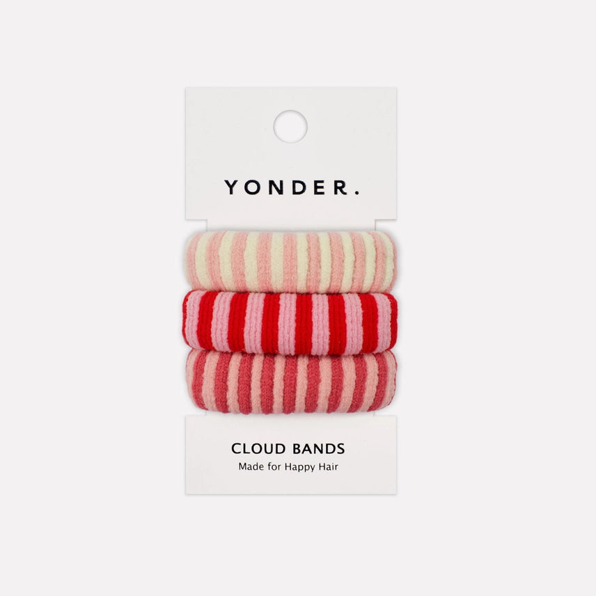 Pack of 3 Striped Cloud Hair Ties - Pack 6 - Uneeka