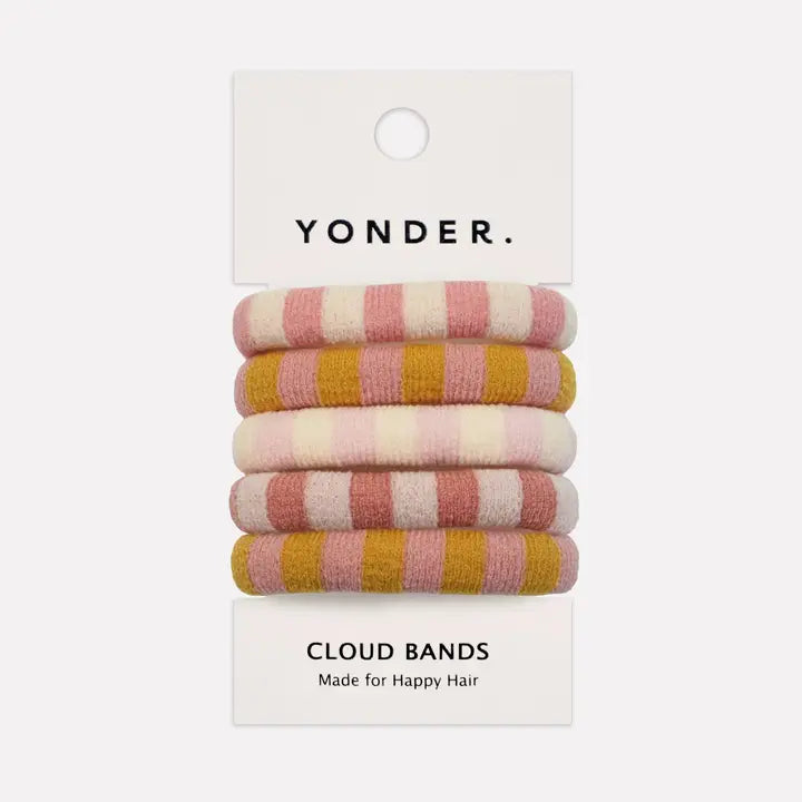 Pack of 5 Striped Skinny Cloud Hair Ties - Pack 1 - Uneeka