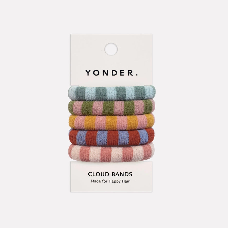 Pack of 5 Striped Skinny Cloud Hair Ties - Pack 2 - Uneeka