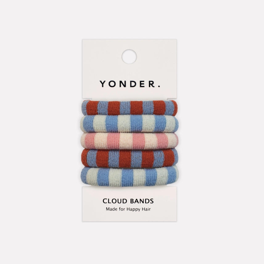 Pack of 5 Striped Skinny Cloud Hair Ties - Pack 3 - Uneeka