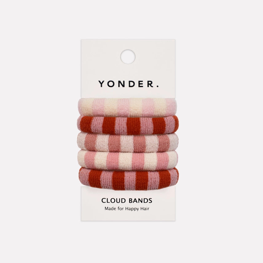 Pack of 5 Striped Skinny Cloud Hair Ties - Pack 4 - Uneeka
