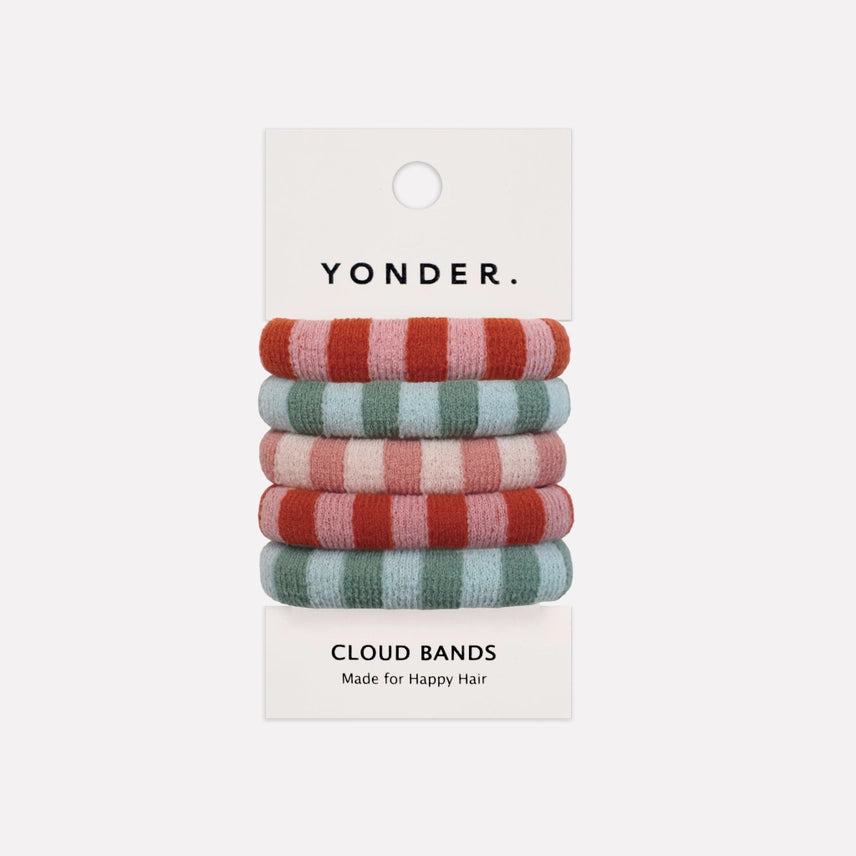 Pack of 5 Striped Skinny Cloud Hair Ties - Pack 6 - Uneeka