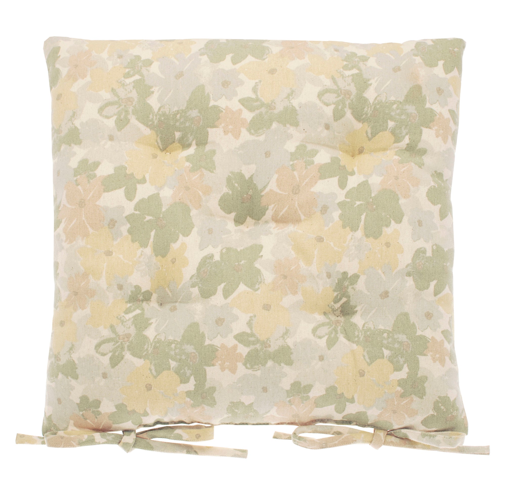 Pastel Floral Design Seat Pad with Ties - PFSP - Uneeka