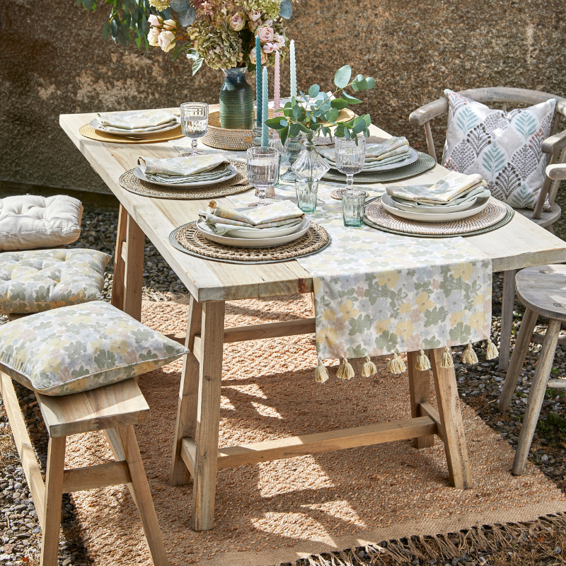 Pastel Floral Design Seat Pad with Ties - PFSP - Uneeka