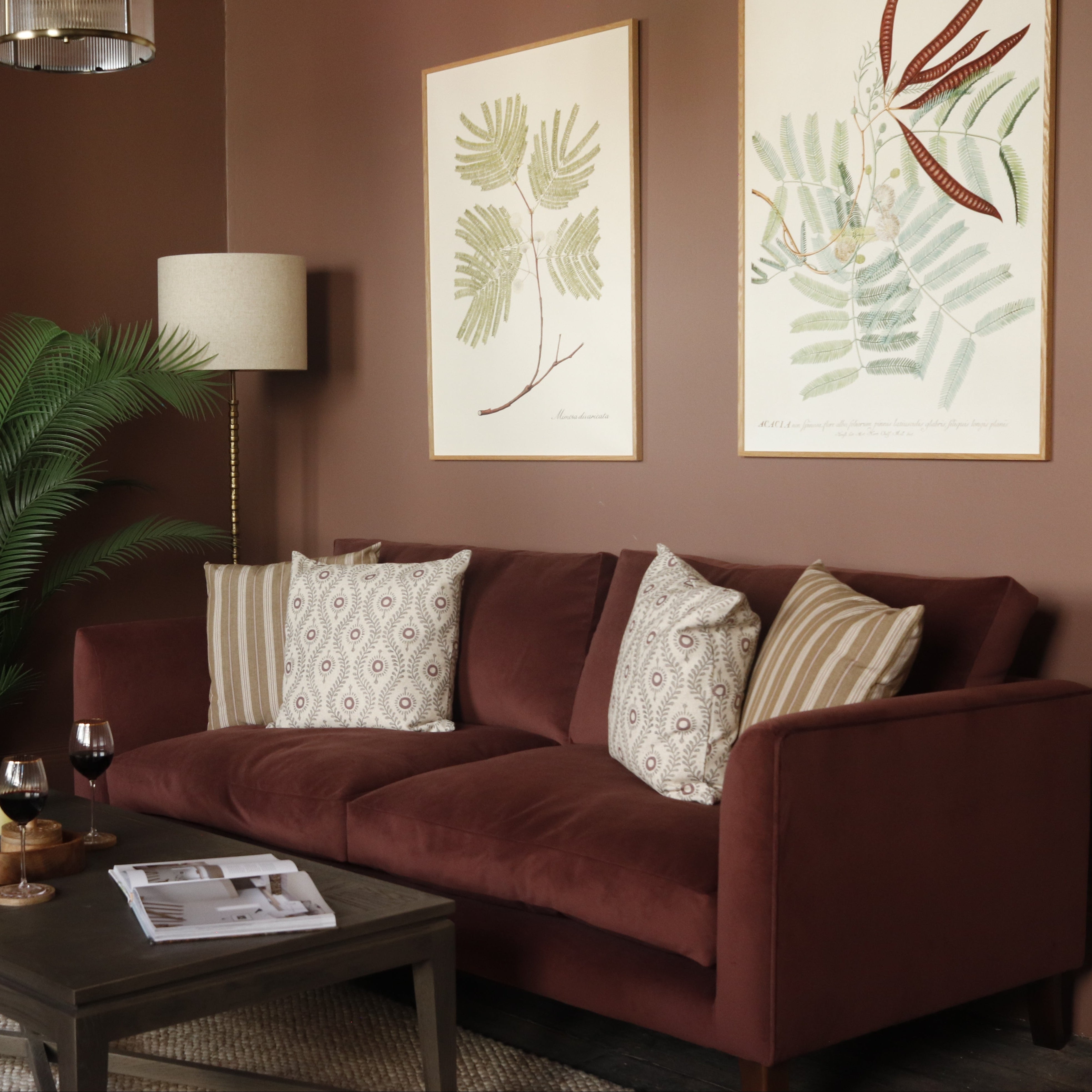 Paulus & Brown Camden 2 Seater Upholstered Sofa - Rum Raisin - Uneeka home Lifestyle