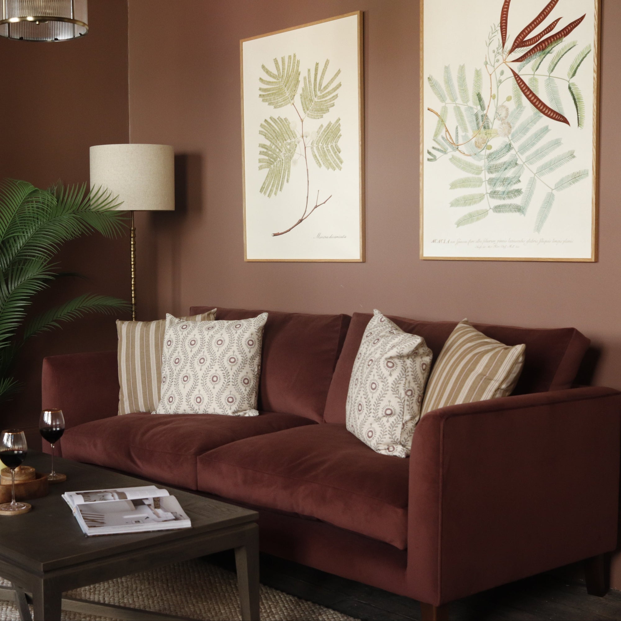 Paulus & Brown Camden 2 Seater Upholstered Sofa - Rum Raisin - Uneeka home Lifestyle