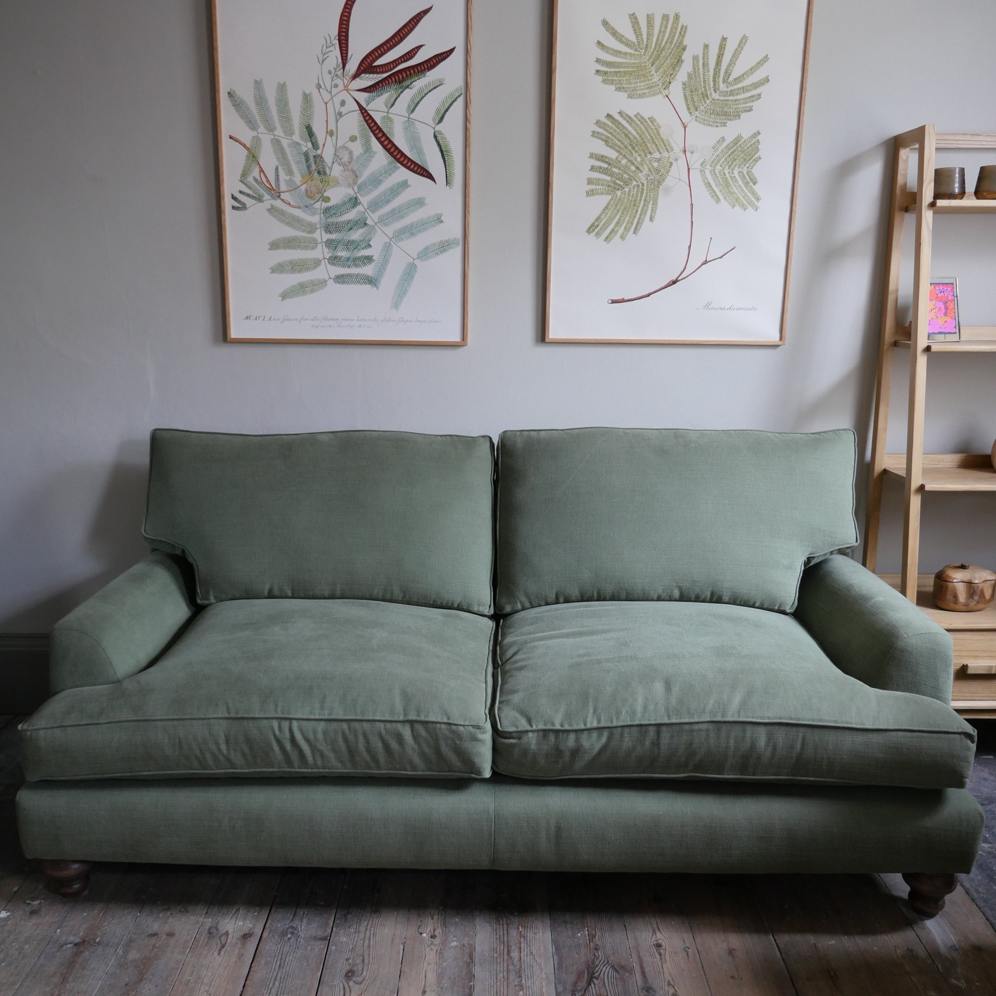 Paulus & Brown Canterbury 2 Seater Upholstered Sofa - Vert Foret - Bespoke Sofas at Uneeka