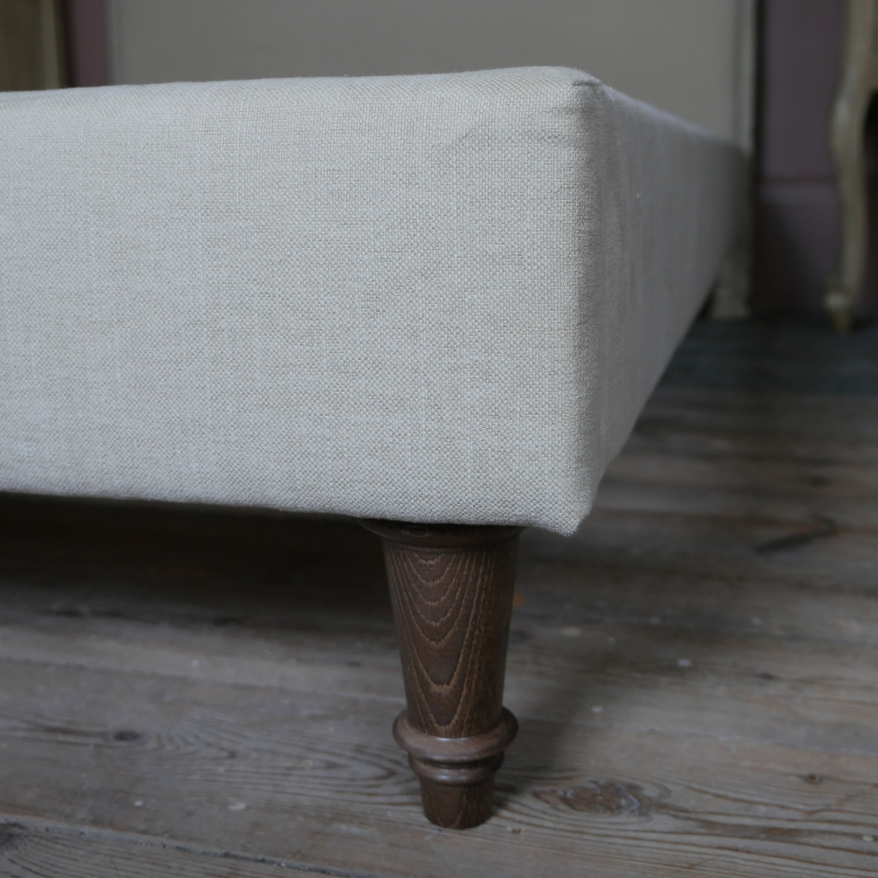 Paulus & Brown Lamorna Upholstered Fabric Bed close up leg - Uneeka
