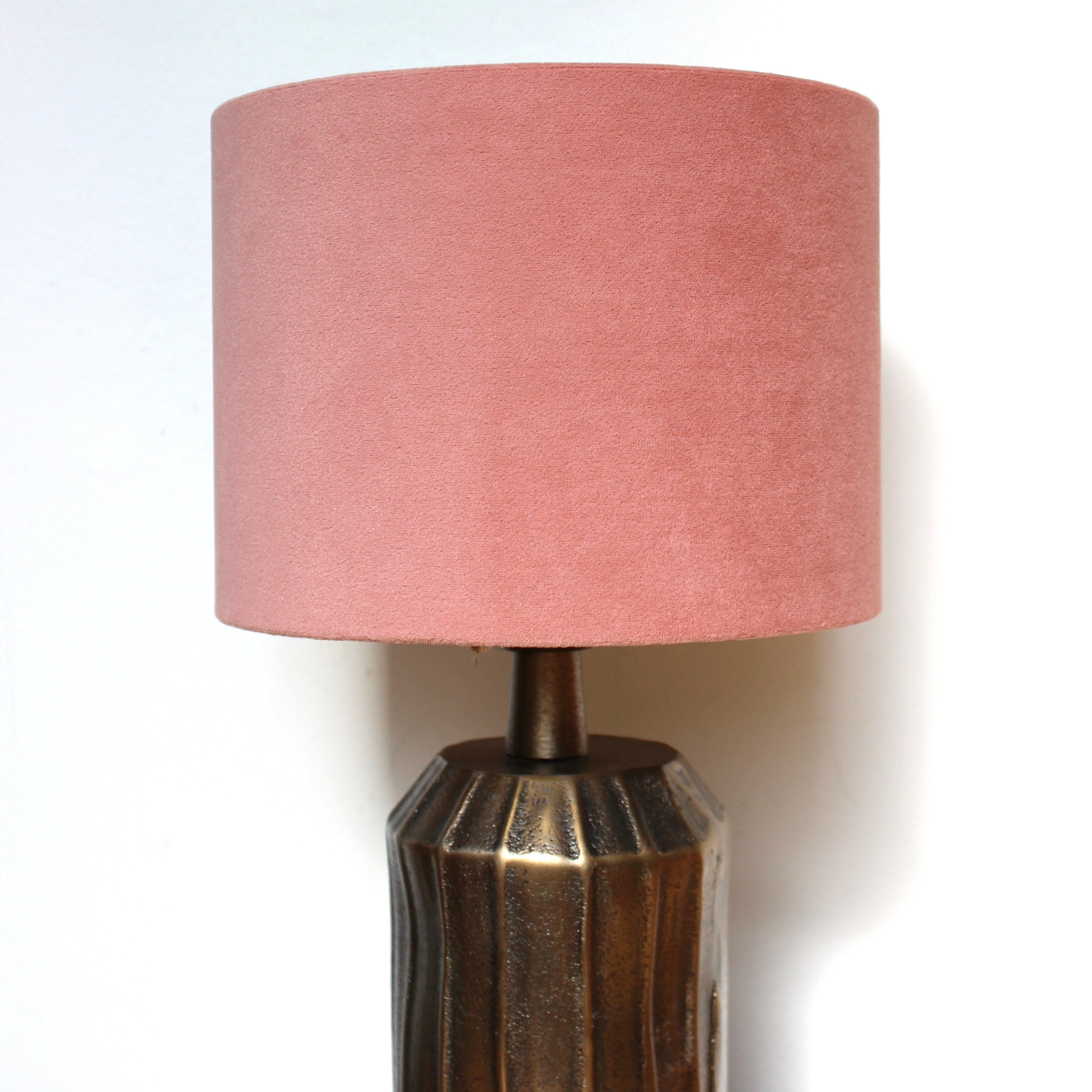 Pink Peach Velvet Lamp Shade - 2220601 - Uneeka