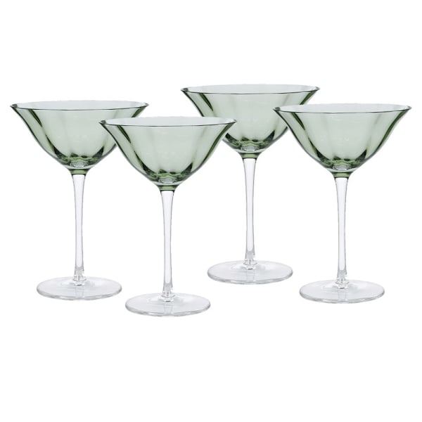 Petalled Olive Martini Glass - SBT097- Uneeka