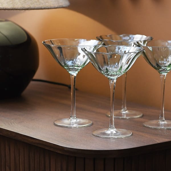 Petalled Olive Martini Glass - SBT097- Uneeka