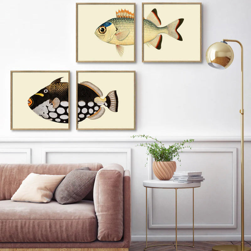 Pinecone Soldierfish Tail Framed Art Print - Oak Frame Lifestyle - Uneeka