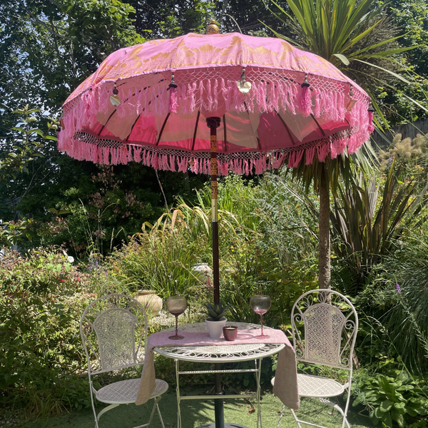 Pink Bali Sun Parasol With Pole Joint - MB77 - Uneeka