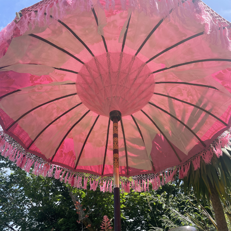 Pink Bali Sun Parasol With Pole Joint - MB77 - Uneeka