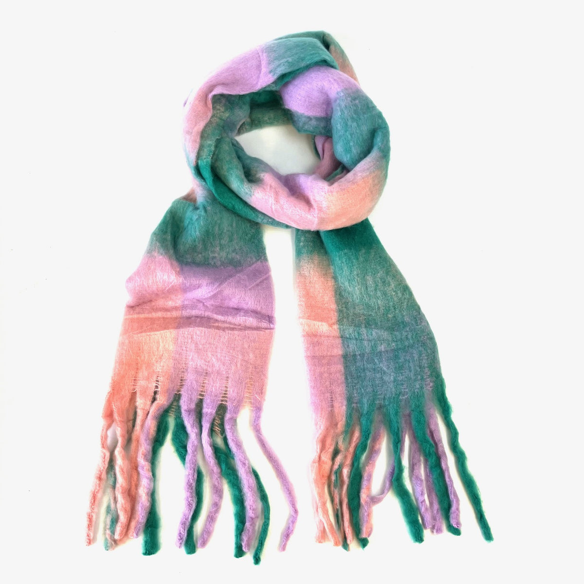 Pink & Green Check Winter Scarf - Uneeka