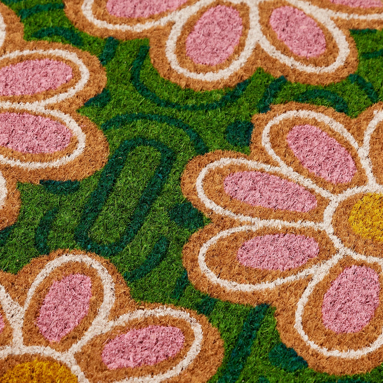 Pink & Green Daisy Doormat - DM2 - Uneeka