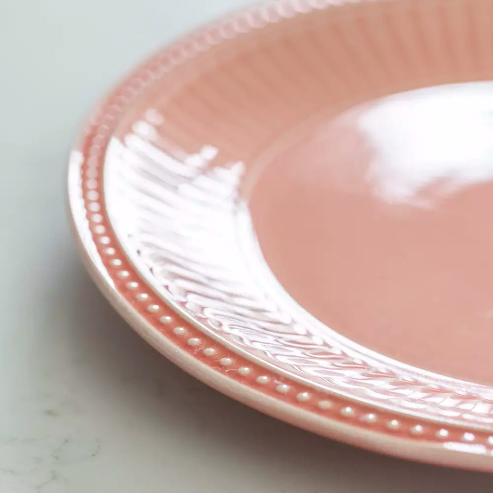 Pink Patterned Edge Dinner Plate - Uneeka